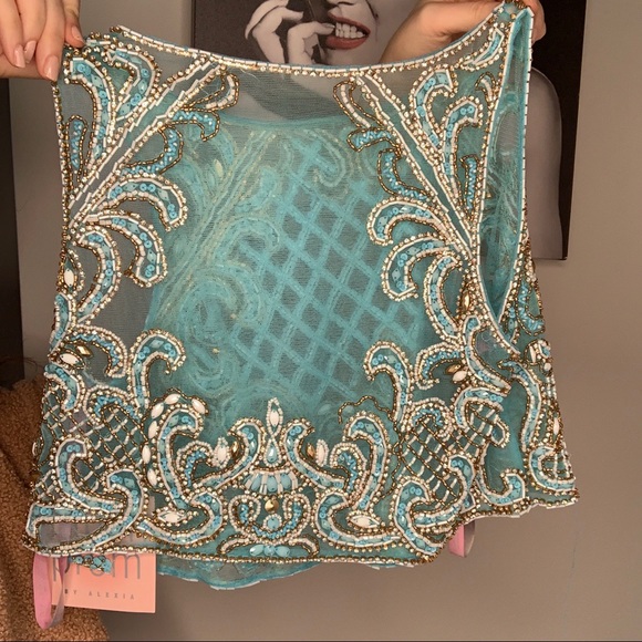 Blush prom cover up mesh top - Picture 3 of 4